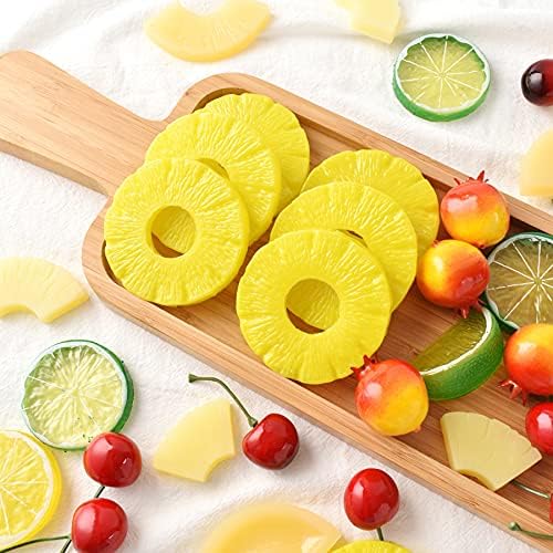 Realistic Artificial Pineapple Slices 8pcs Yellow Decor