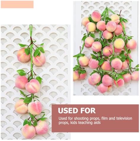 Operitacx 3pc Artificial Peach Clusters for Home Decor