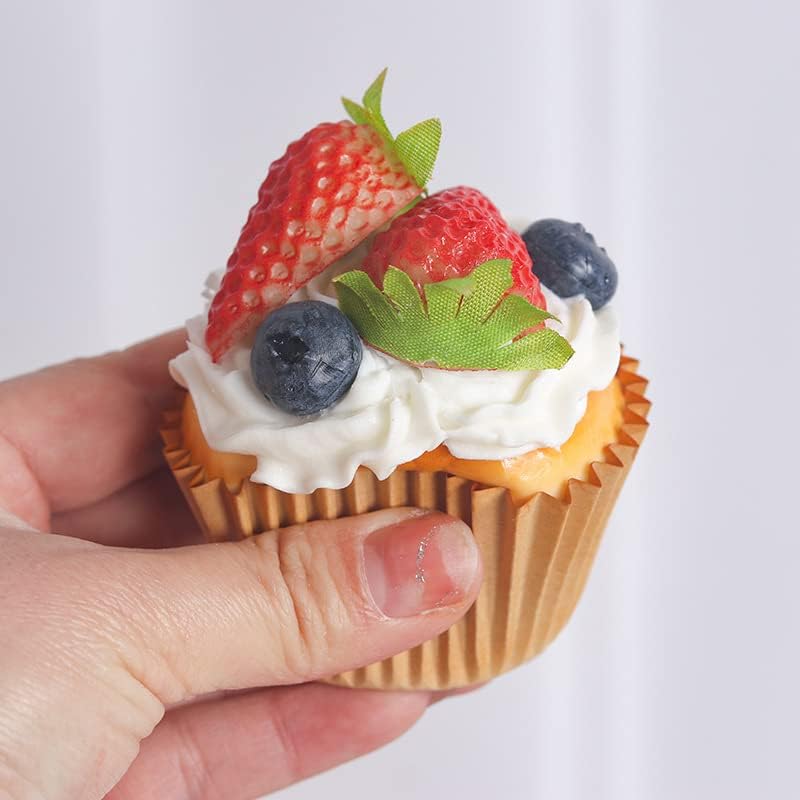 6PCS Artificial Cake Simulation Realistic Cupcake Display Prop