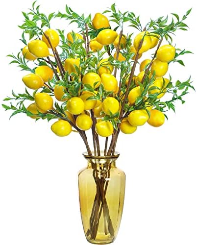 Patelai Artificial Lemon Branches 10 Pack Farmhouse Decor