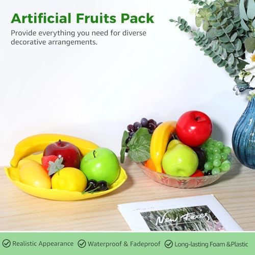 OMISTAR 21 Pcs Artificial Fruit Set for Home Decor