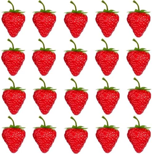 50 pcs Artificial Strawberries Decor for Cakes and Parties