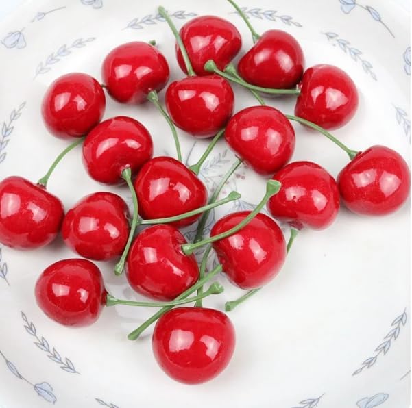 20Pcs Red Artificial Cherries for Decor