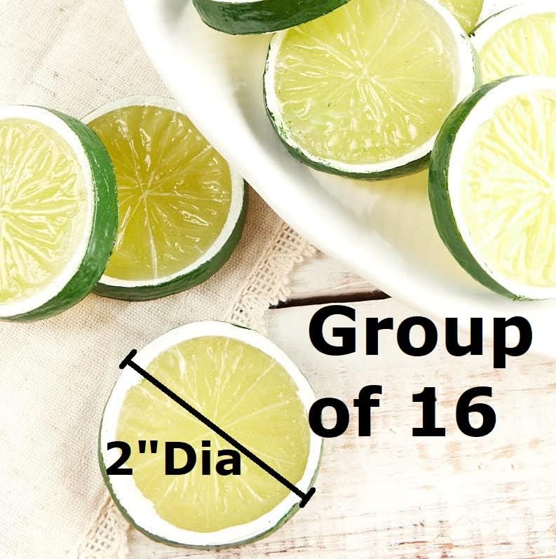 Factory Direct Craft 16 Artificial Lime Slices for Fruit Displays
