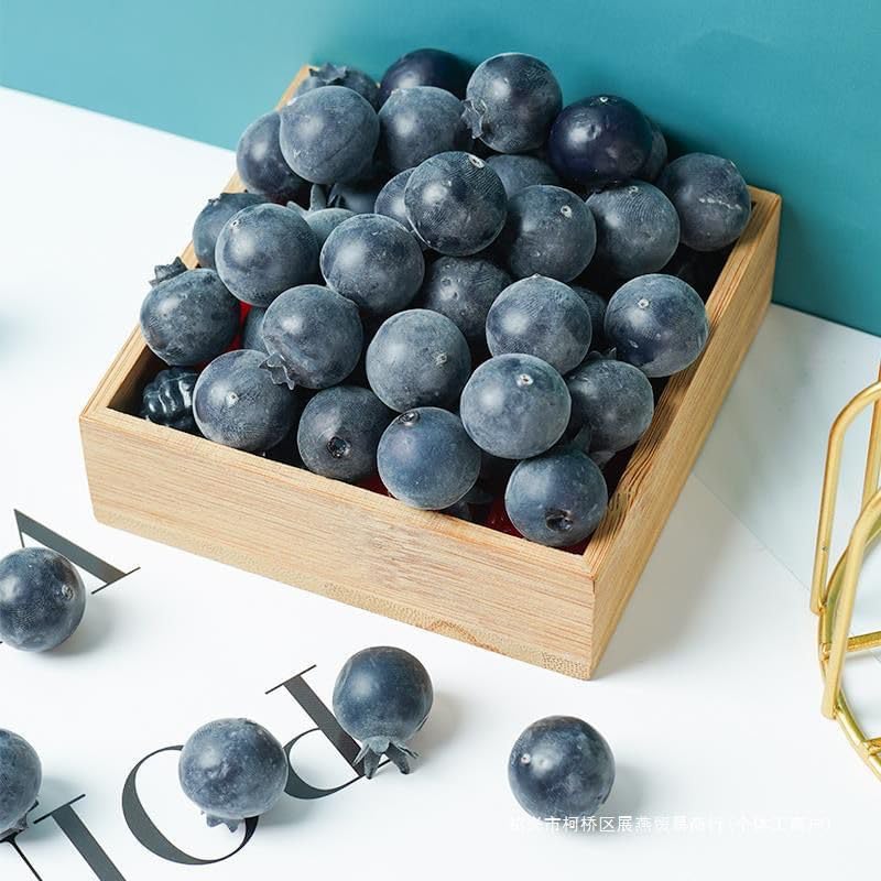 Rikyo 50 Piece Artificial Blueberries for Decor