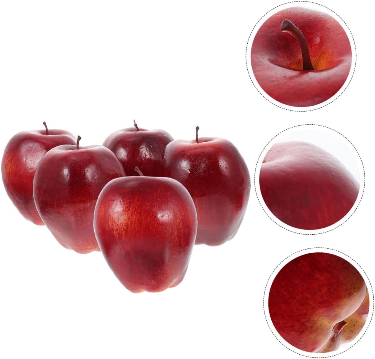 BESPORTBLE Artificial Red Apples 5Pcs Decorative Fruits