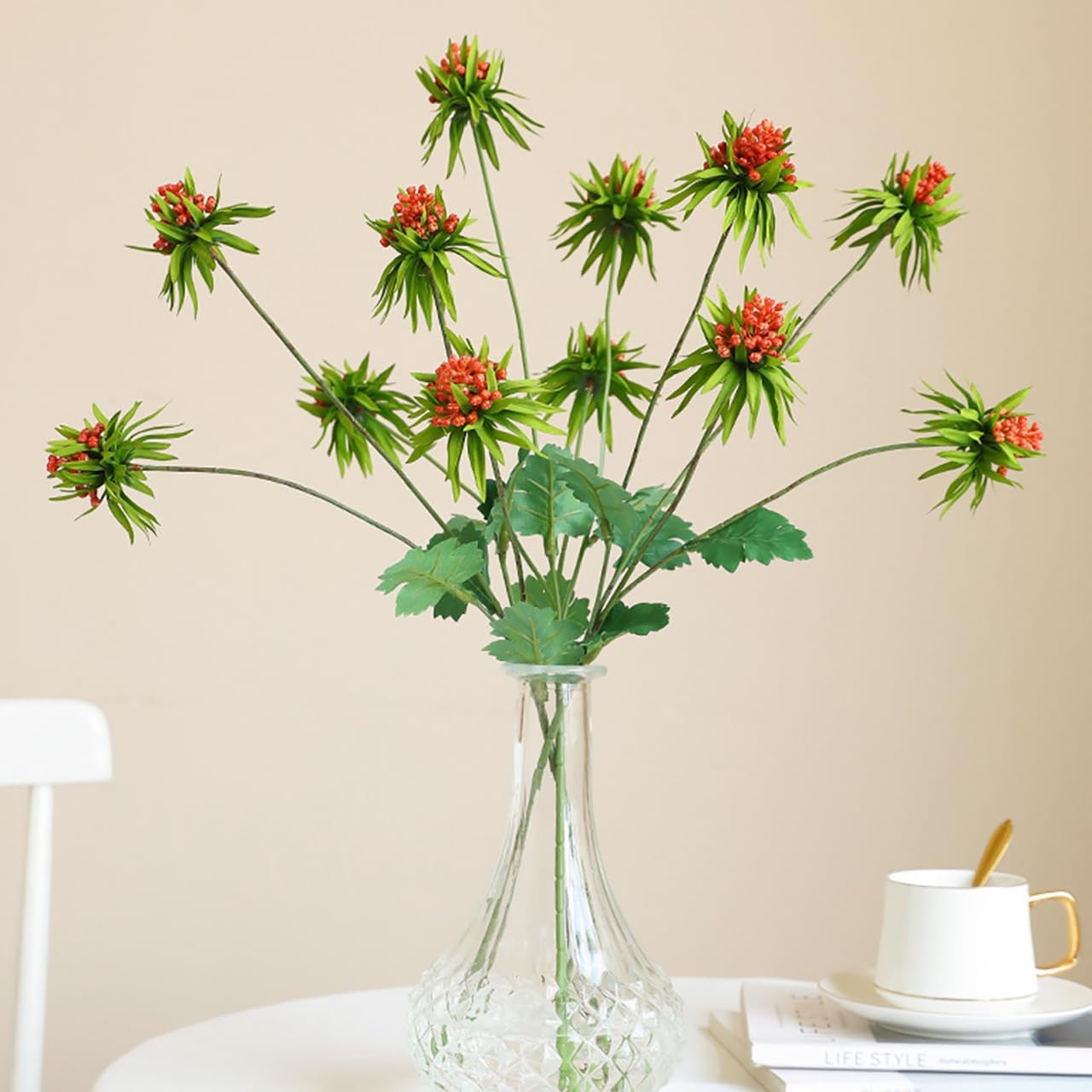 3PCS Artificial Eryngium Foam Fruit for Home Decor