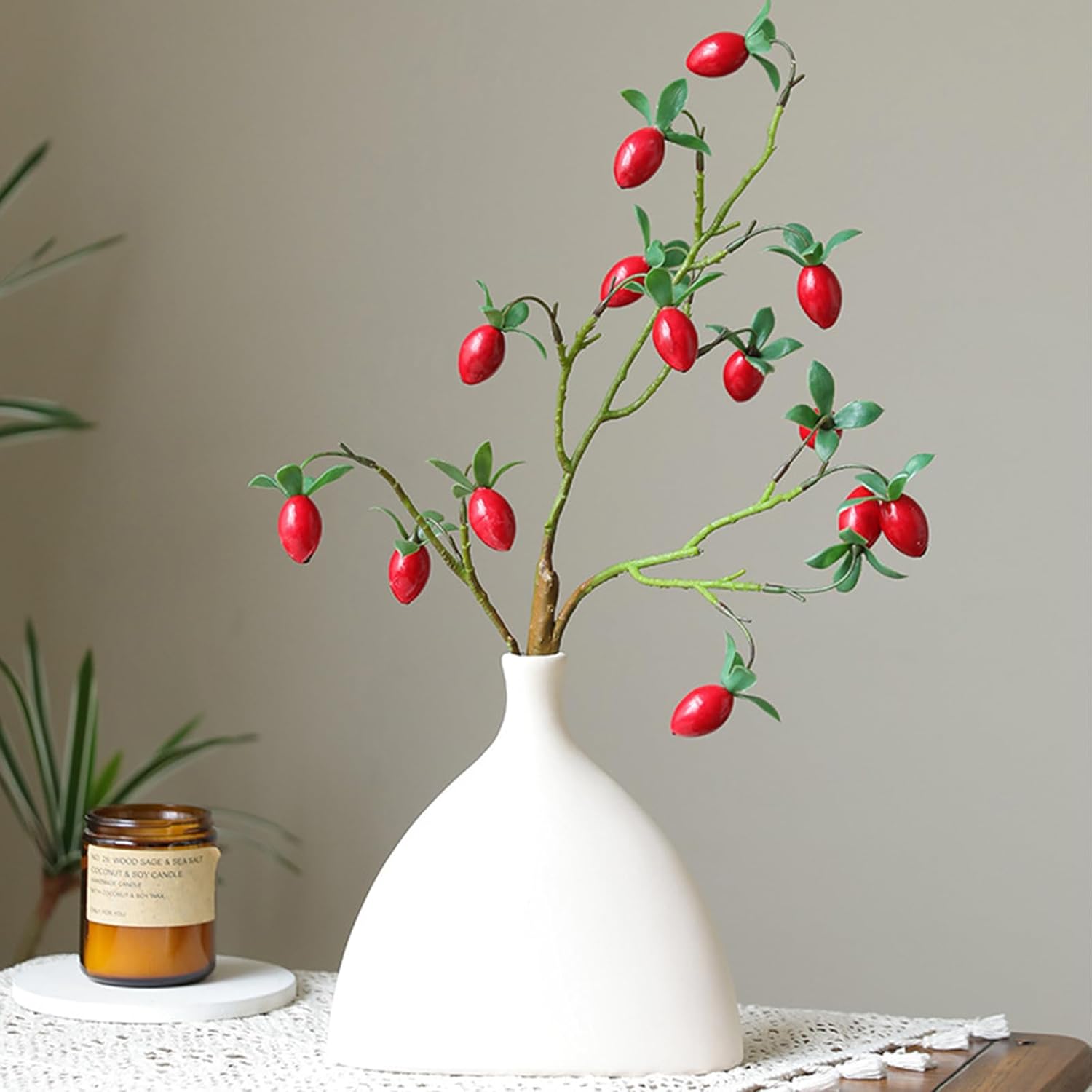 Wnvivi 2pcs 26 Inch Artificial Tomato Branches