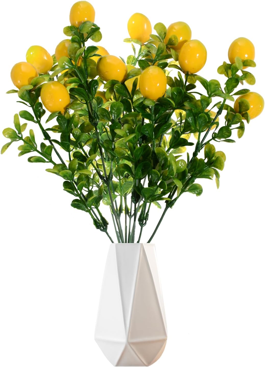 2 Pieces Artificial Lemon Branches for Vase Decor