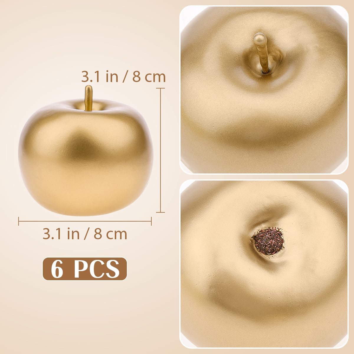 Gresorth 6PCS Artificial Gold Apple Decor