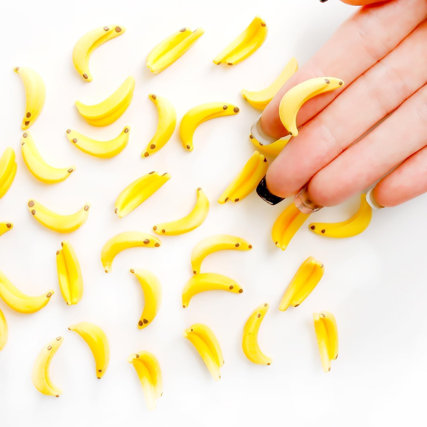 35Pcs Yellow Mini Plastic Artificial Bananas for Decor