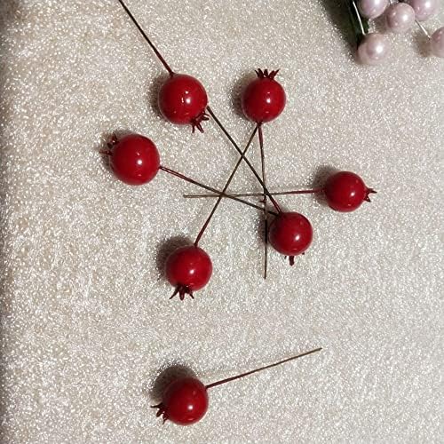 20 Pcs Artificial Fruit Mini Fake Pomegranate Decor on Wire