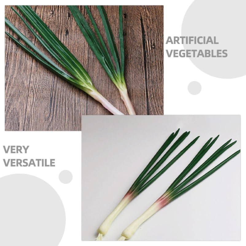 Cabilock Artificial Green Onions 6 Pack Realistic Decor
