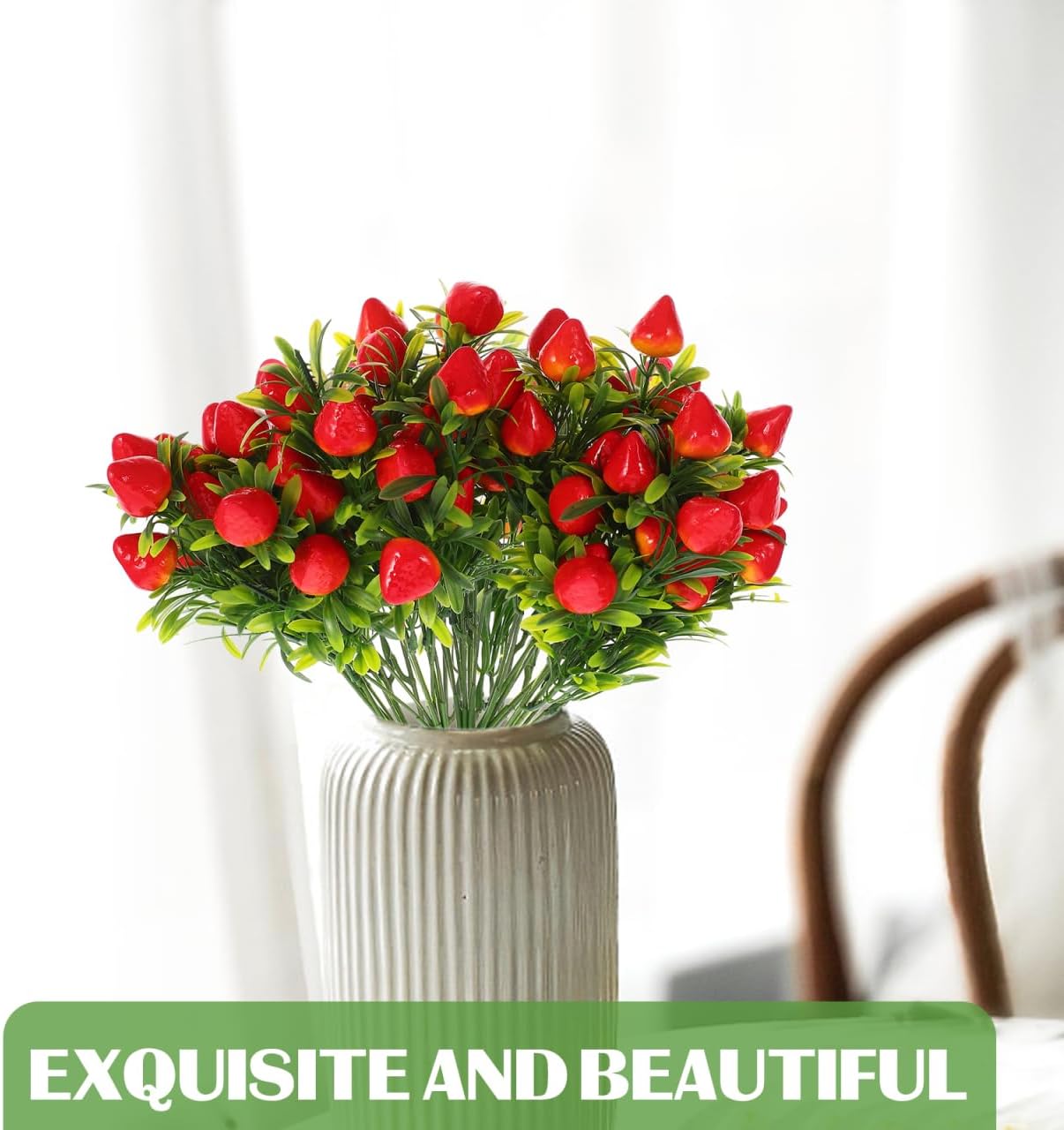 DOITOOL Artificial Strawberry Stem for Home Decor