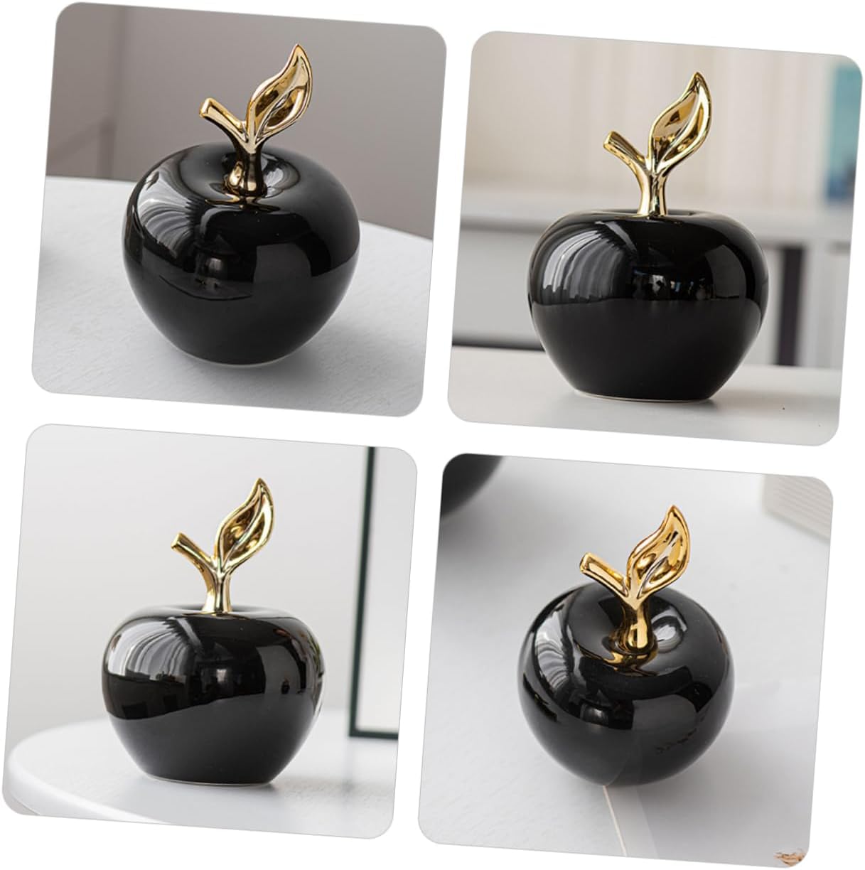 Zerodeko Ceramic Apple Ornament Decor Statue