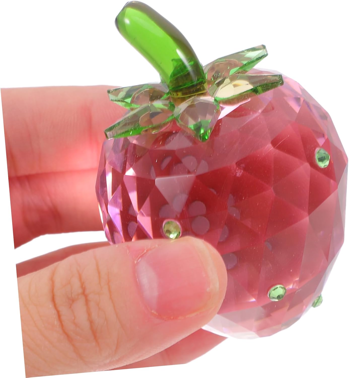 Crystal Strawberry Figurine for Home Decor