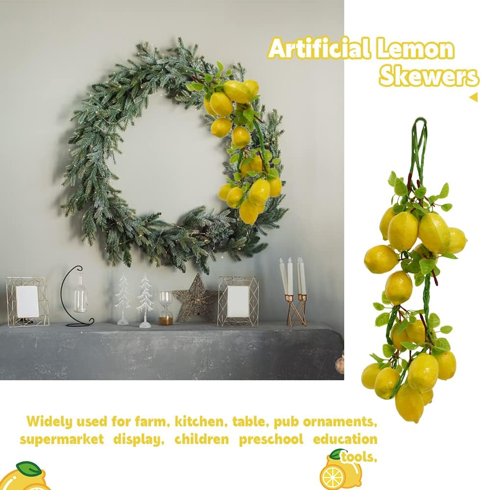 Realistic Artificial Lemon Foam Decorations 16 Pcs