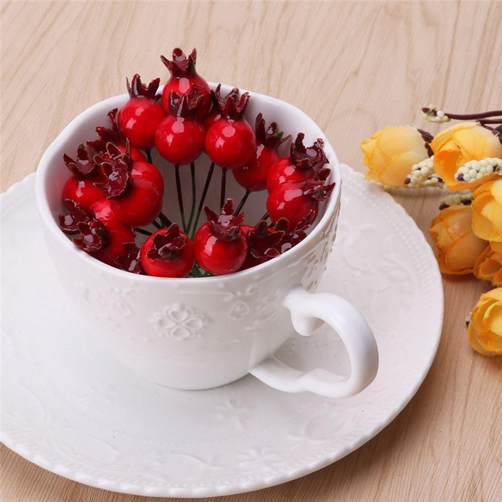 Red Mini Pomegranate Artificial Fruit Decor
