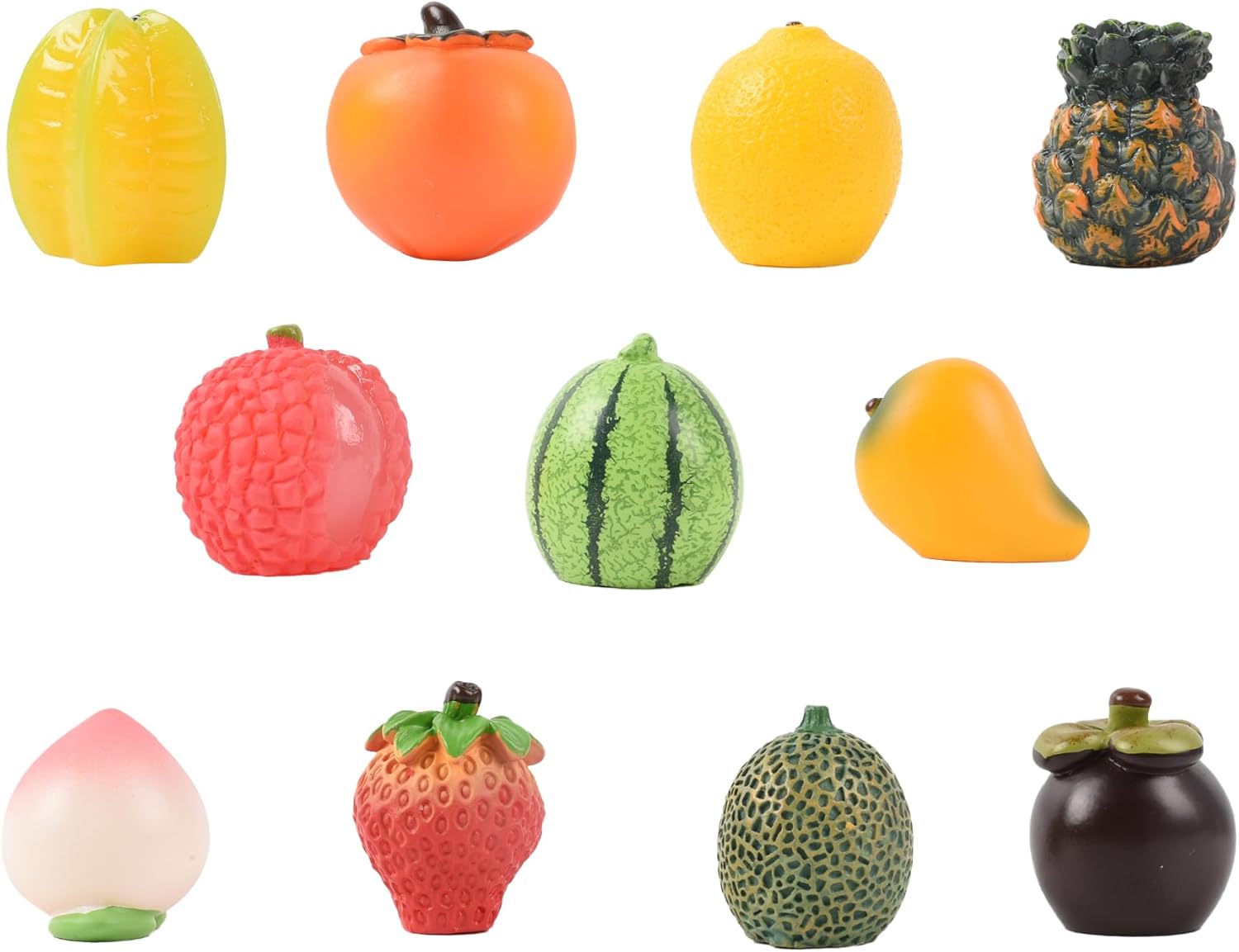 Mini Mixed Fruits 11Pcs Resin Decor Figurines