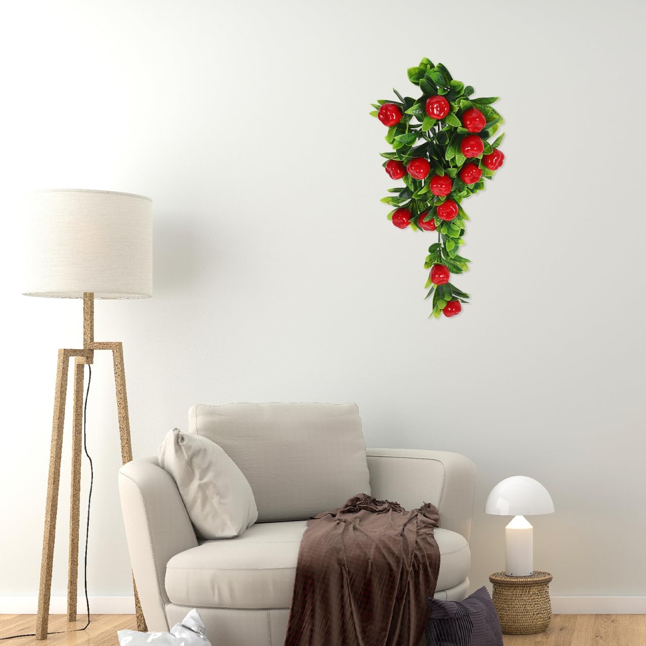 HOMSFOU 2Pcs Artificial Hanging Fruit Vine with Hooks