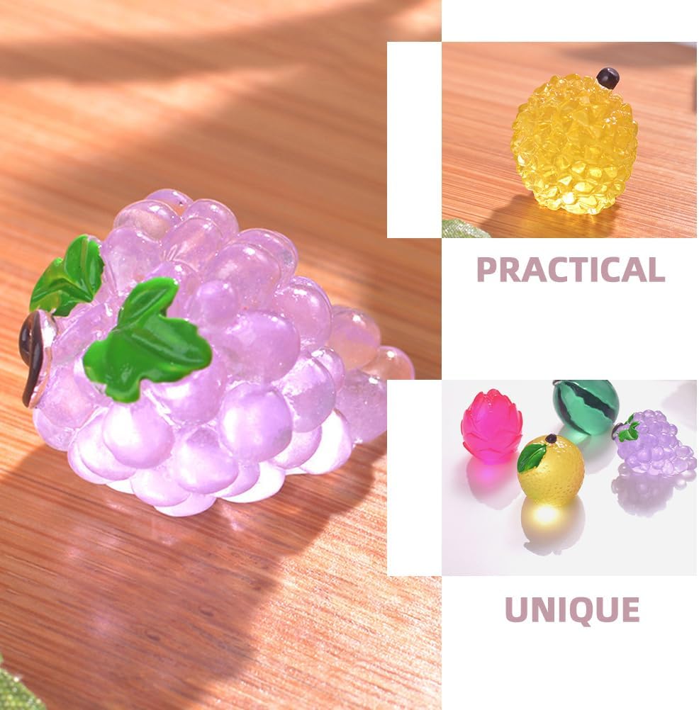 SUPVOX 20Pcs Luminous Mini Fruit Figurines for DIY Crafts