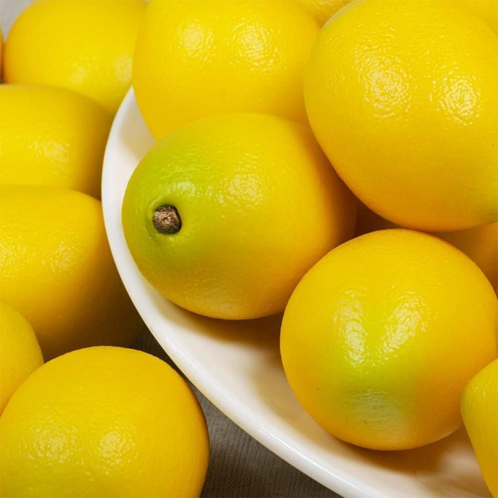 AKOAK 4 Pcs Artificial Yellow Lemon Decoration