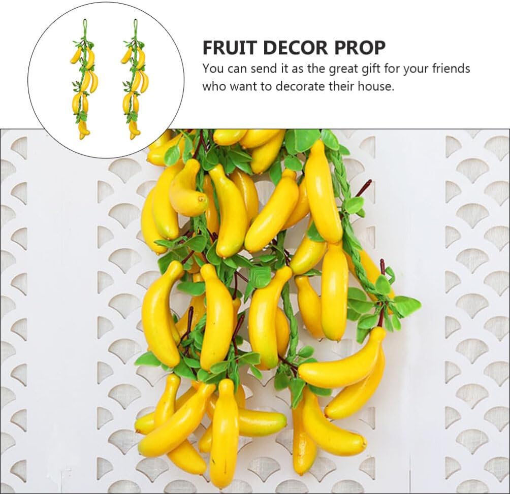 Veemoon Small Artificial Banana Hanging Decor 2pcs