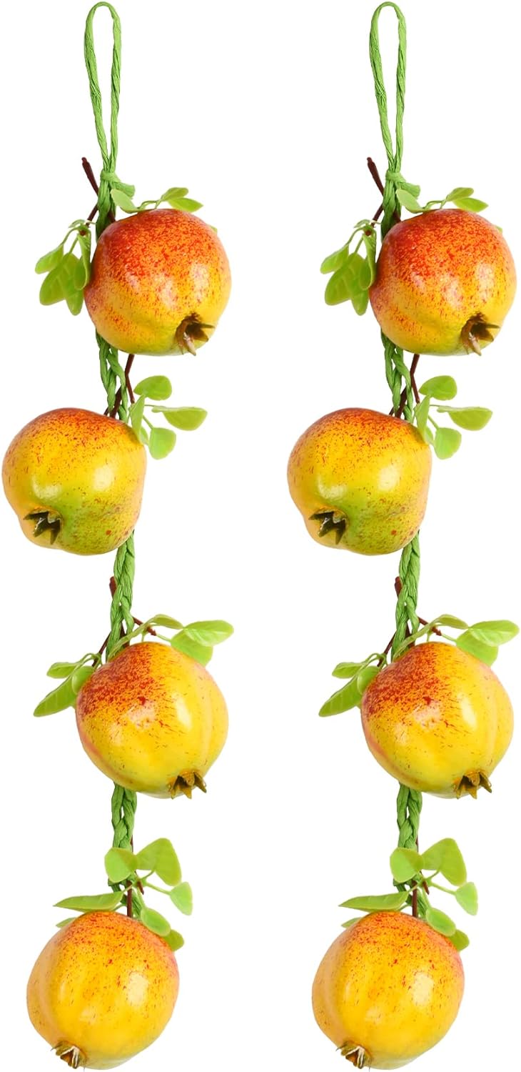 Artificial Pomegranate Hanging Strings 2Pcs Lifelike Fruit Decor
