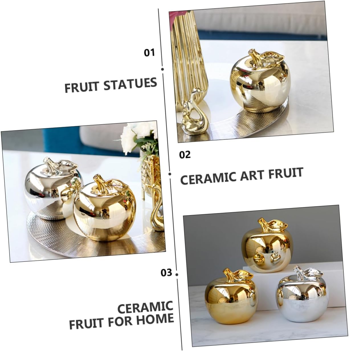 Ciieeo 1pc Resin Apple Ornament for Desktop Kitchen Decor
