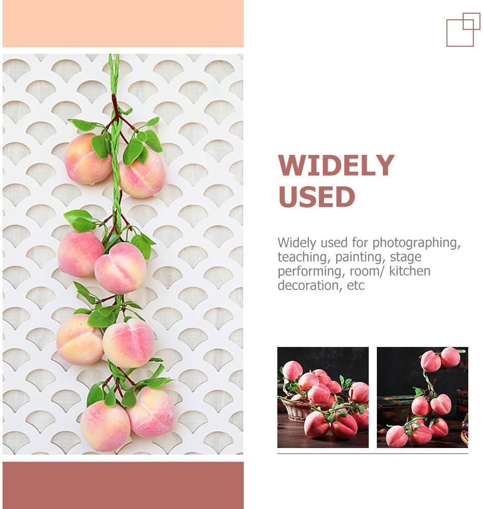 Operitacx 3pc Artificial Peach Clusters for Home Decor