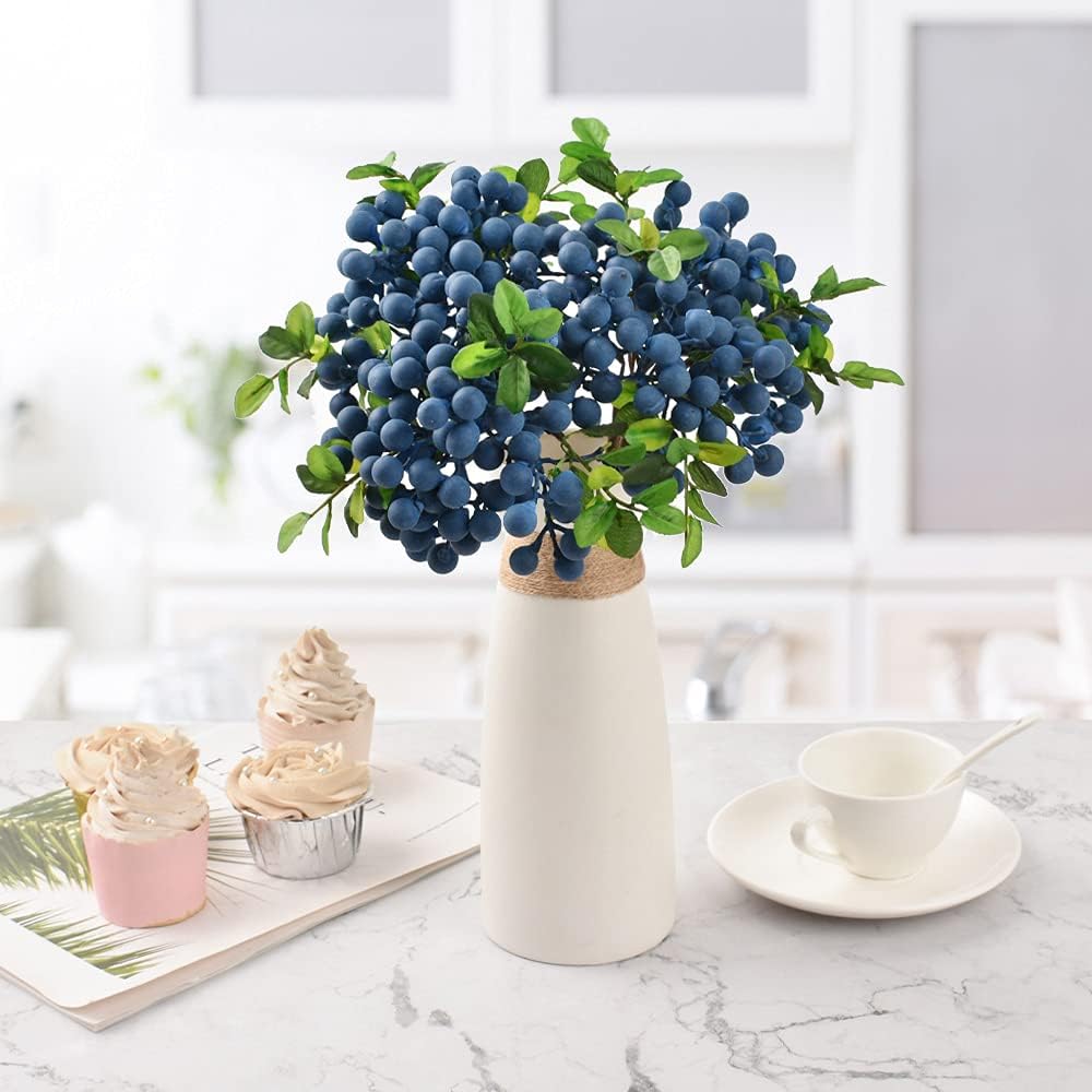 HUIANER Artificial Blueberries 4PCS with Stems