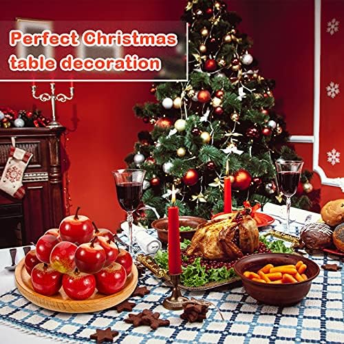 Dingion 16 PCS Artificial Red Apple Decorations
