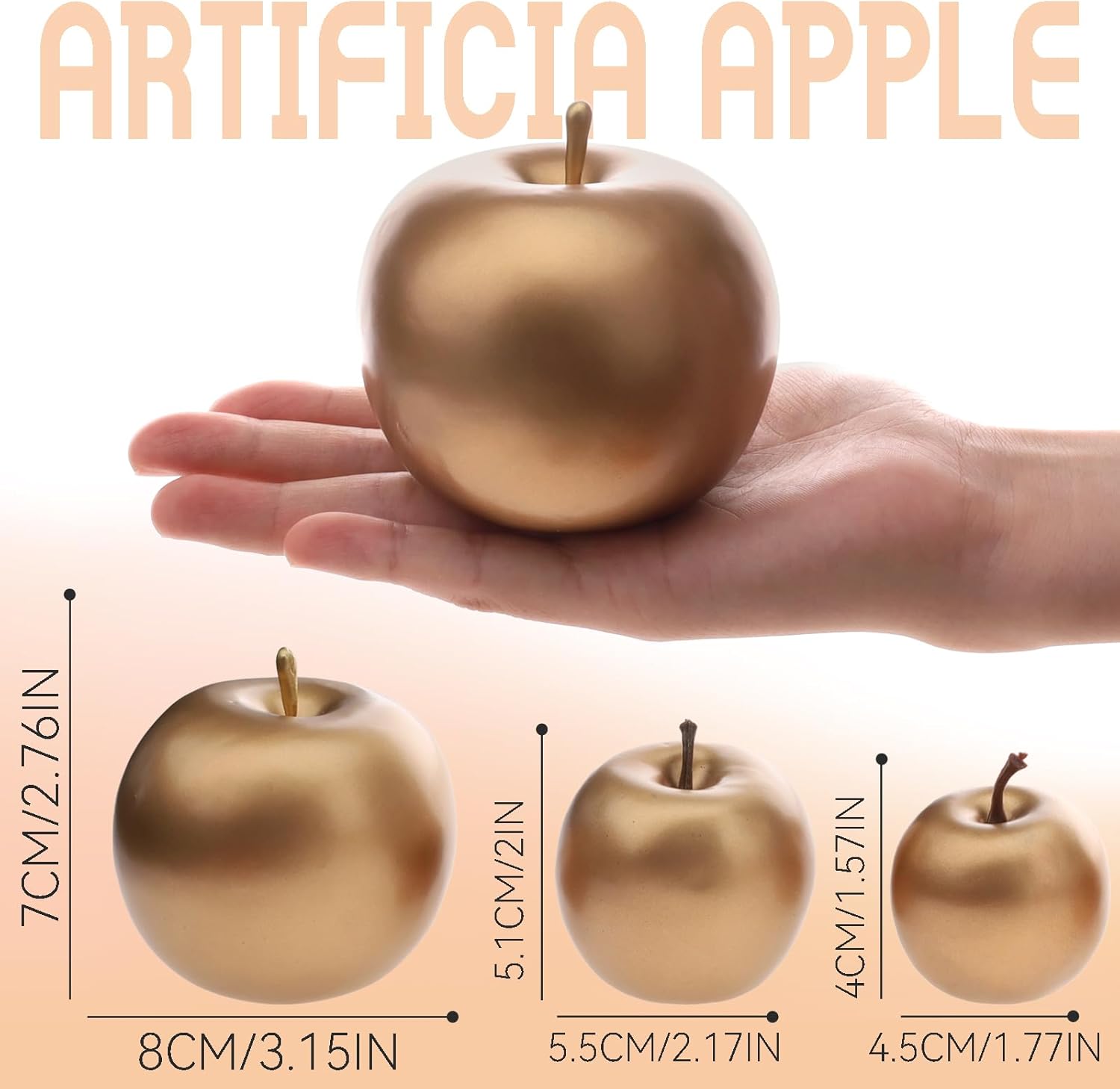 Gresorth Artificial Golden Apple Decoration Set 15PCS