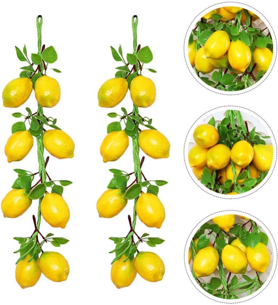 Toyvian Artificial Lemon String Garland 2 Bunches