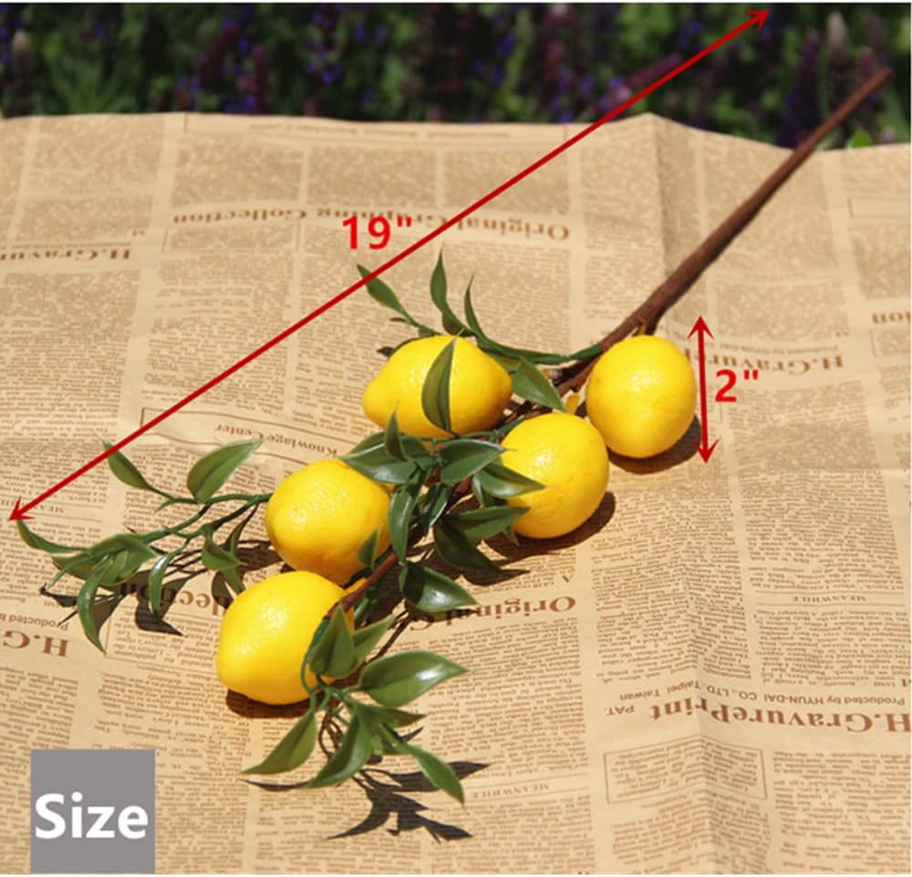 6Pcs 19 Inch Artificial Lemon Branches
