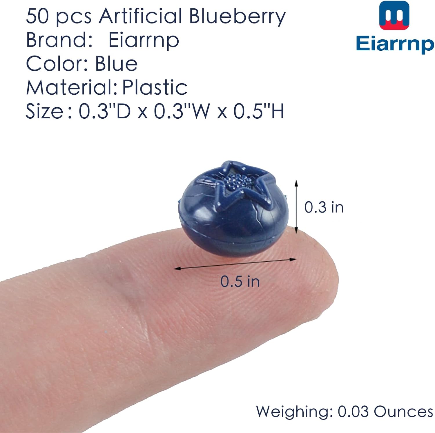 50 Pcs Artificial Blueberry Decor for Home Kitchen Party
