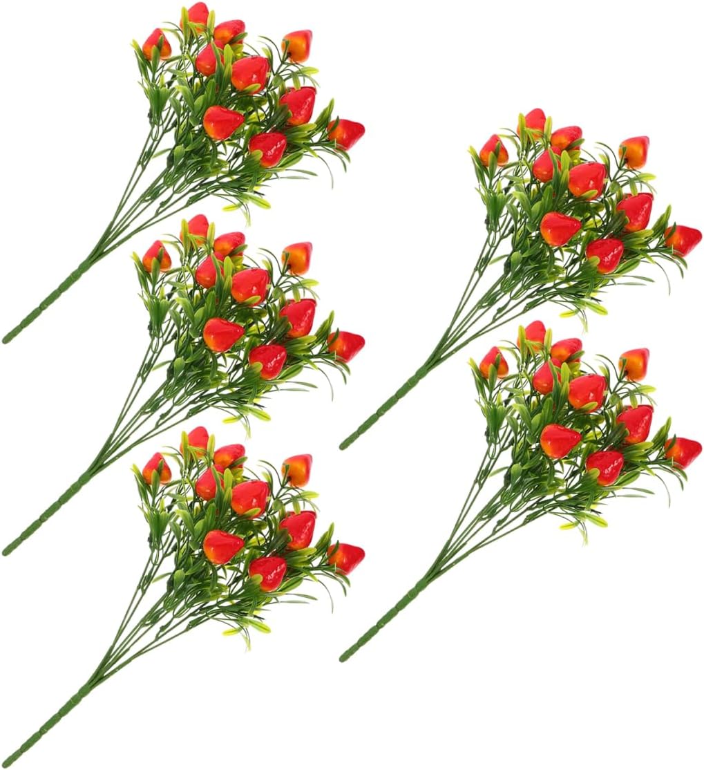 DOITOOL Artificial Strawberry Stem for Home Decor