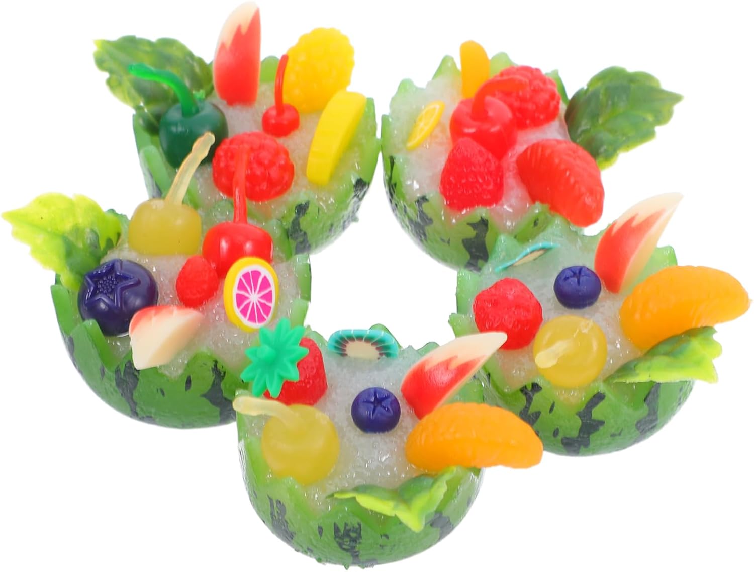 5pcs Lifelike Watermelon Bowls Artificial Fruit Decor
