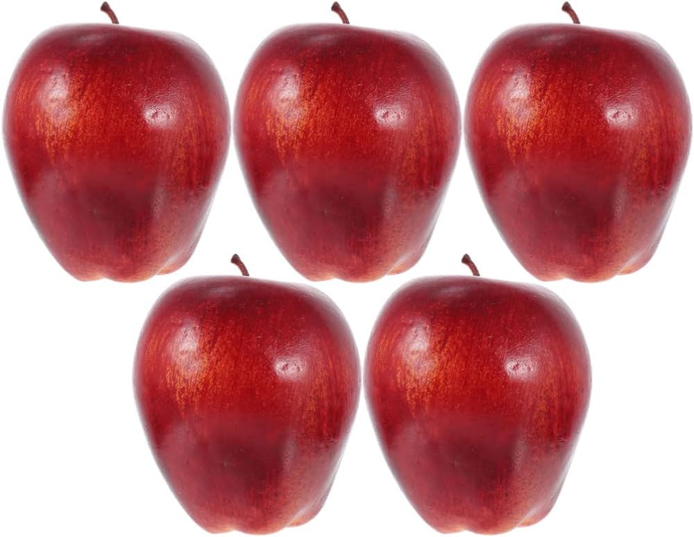 BESPORTBLE Artificial Red Apples 5Pcs Decorative Fruits