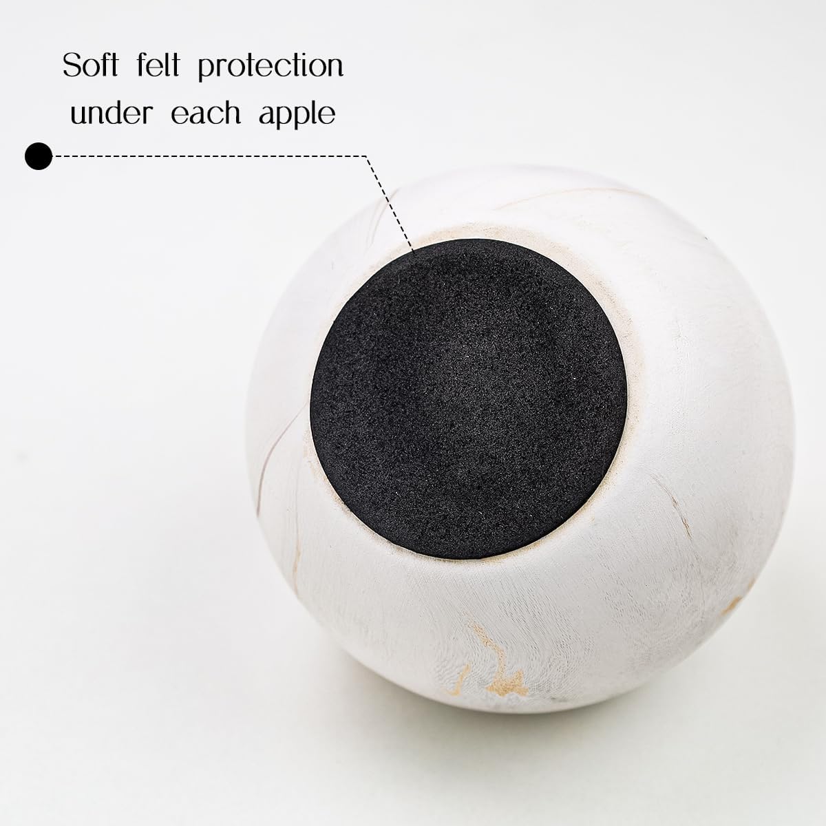 Folmywy Ceramic Apple Ornament with Gold Flower Pattern