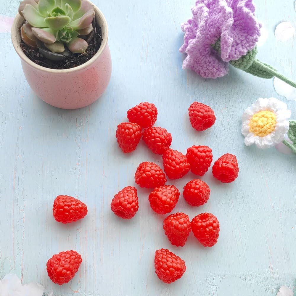 20pcs Artificial Raspberry Realistic Red Decoration Props
