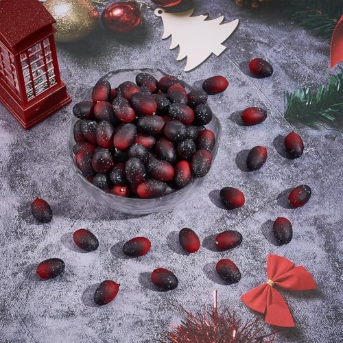 150pcs Christmas Artificial Cranberries Resin Decorations