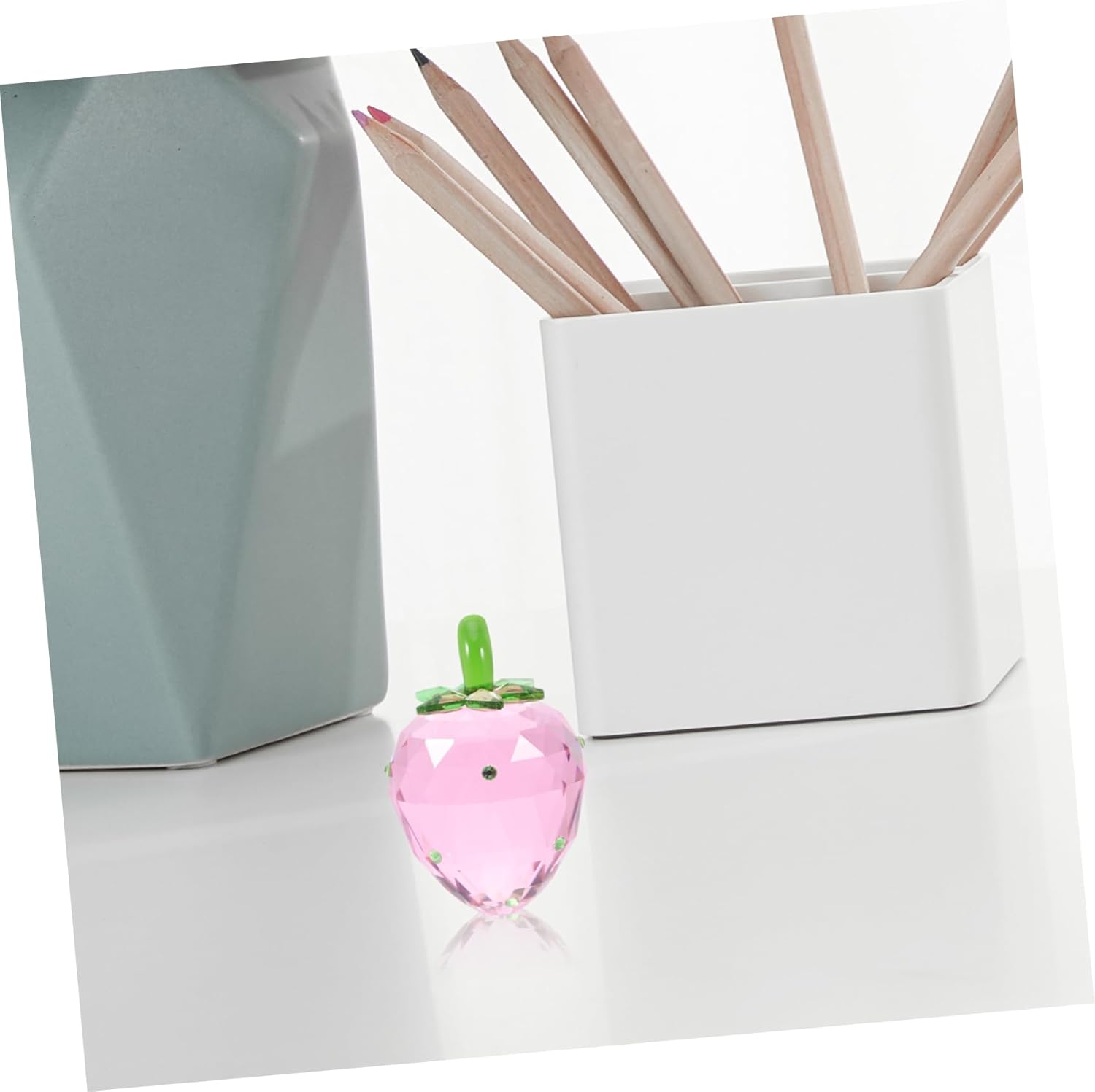 Crystal Strawberry Figurine for Home Decor