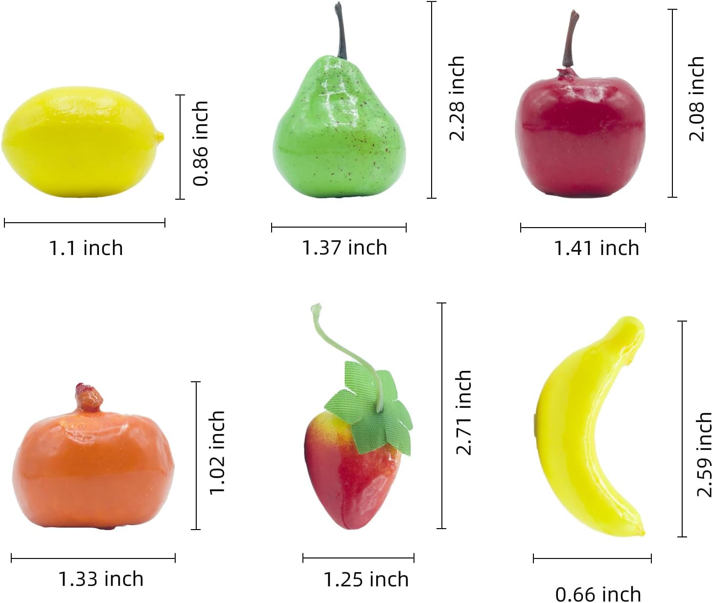 Mini Artificial Fruit Set for Party Decor 6Pcs