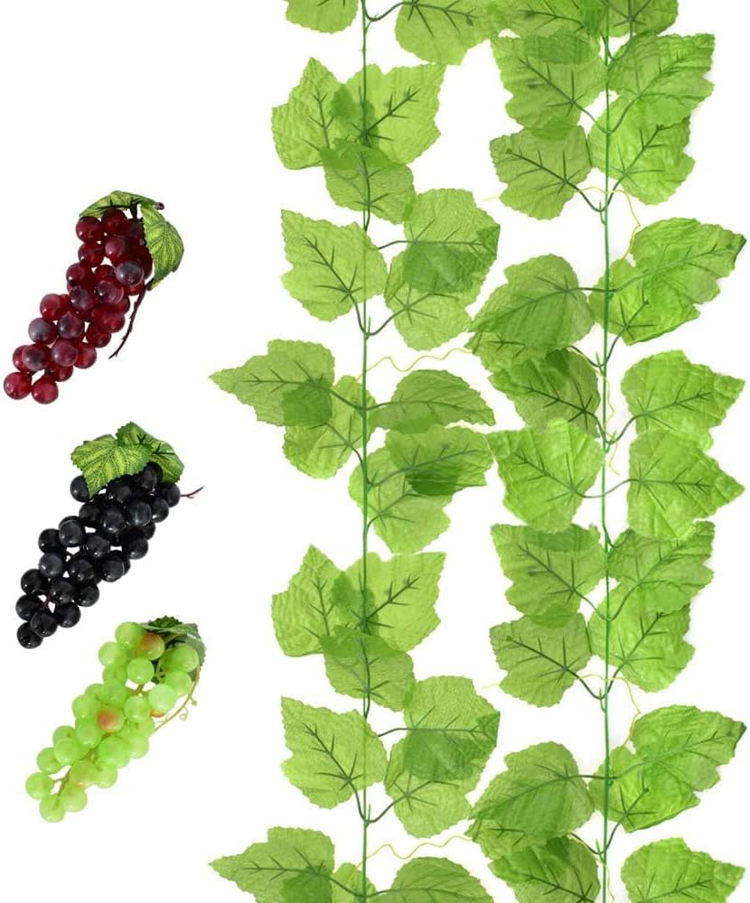 HUIANER Artificial Grape Vines 3 Bunches Lifelike Wall Decoration