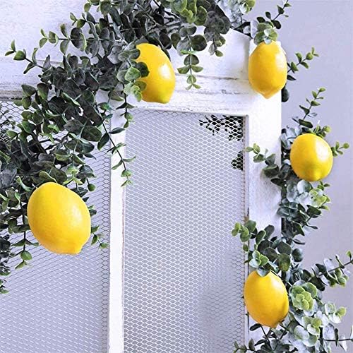KABAKE Faux Yellow Lemons Artificial Fruit 10 Pack