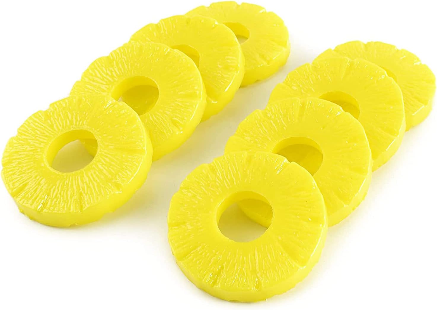 Realistic Artificial Pineapple Slices 8pcs Yellow Decor