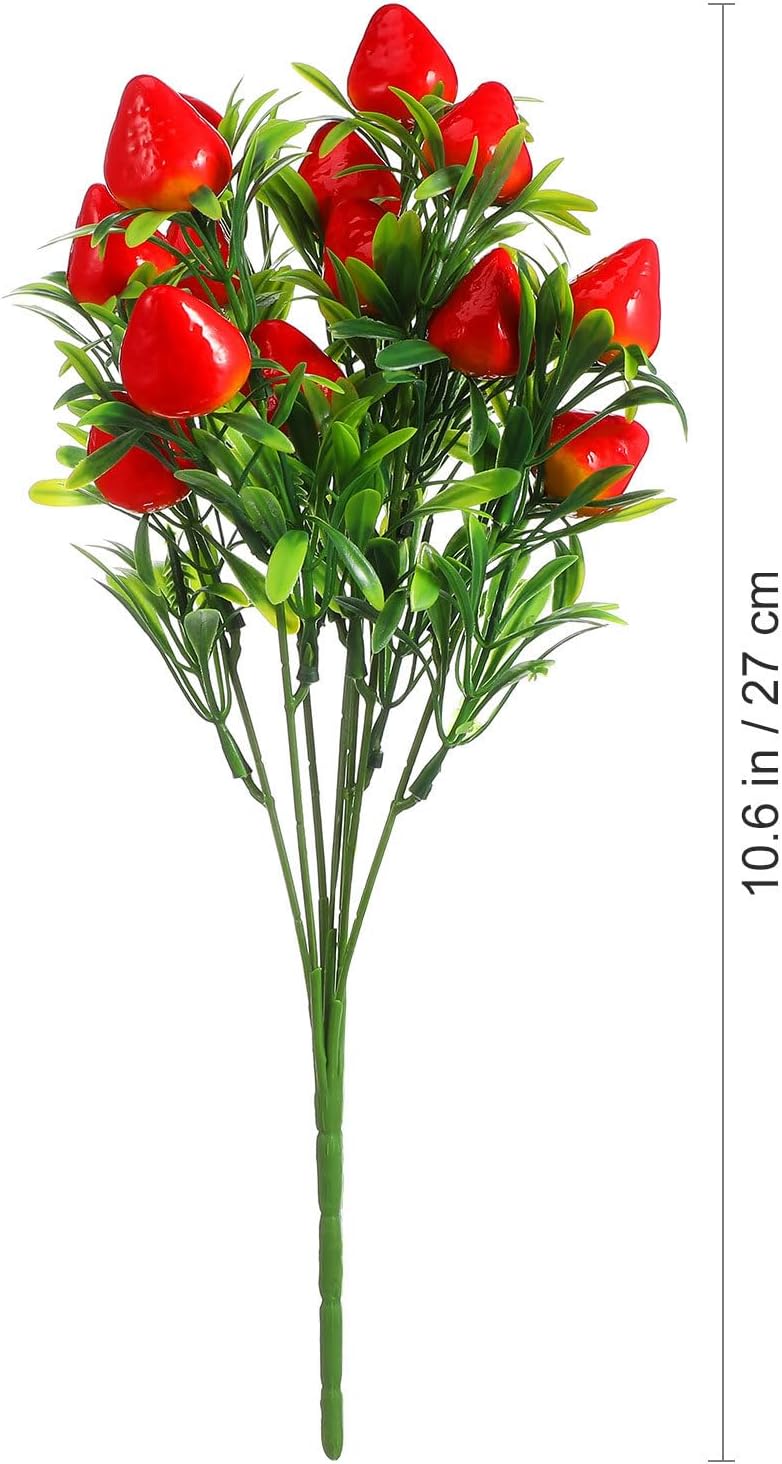 PRETYZOOM 15pcs Artificial Strawberry Picks for Decor and Crafts