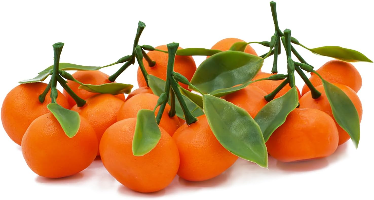 Mini 5 Clusters Artificial Oranges 15Pcs Decoration Props