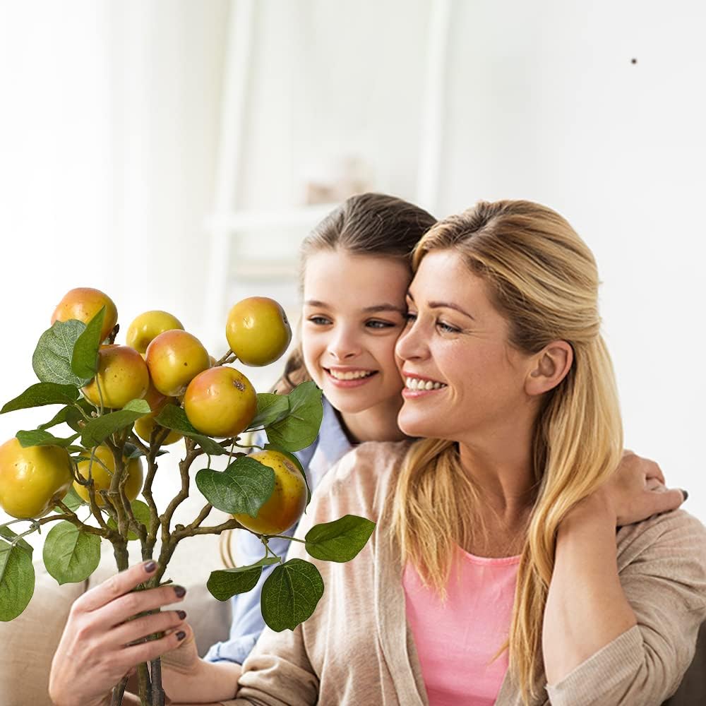 Hagao Artificial Apple Branches 2pcs Lifelike Decoration
